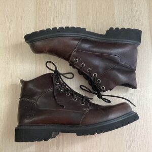 EUC Women’s Vintage Timberland Brown Leather Hiking Boots, Size 8, Lace Up Boots